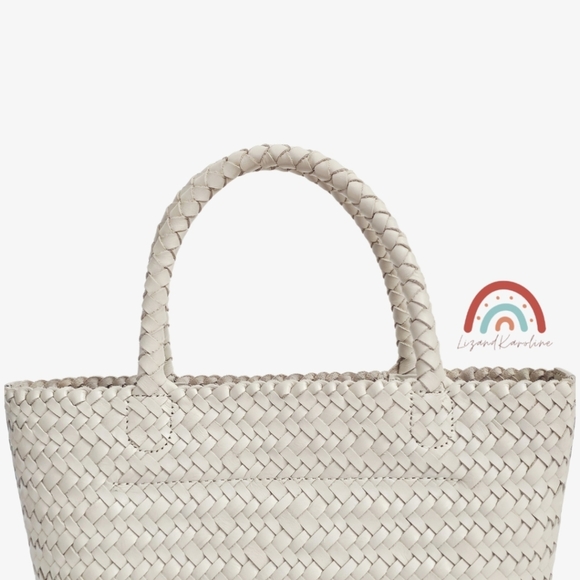 New! Madewell Handwoven Mini Tote Woven Leather Bag in Alabaster - Picture 8 of 16